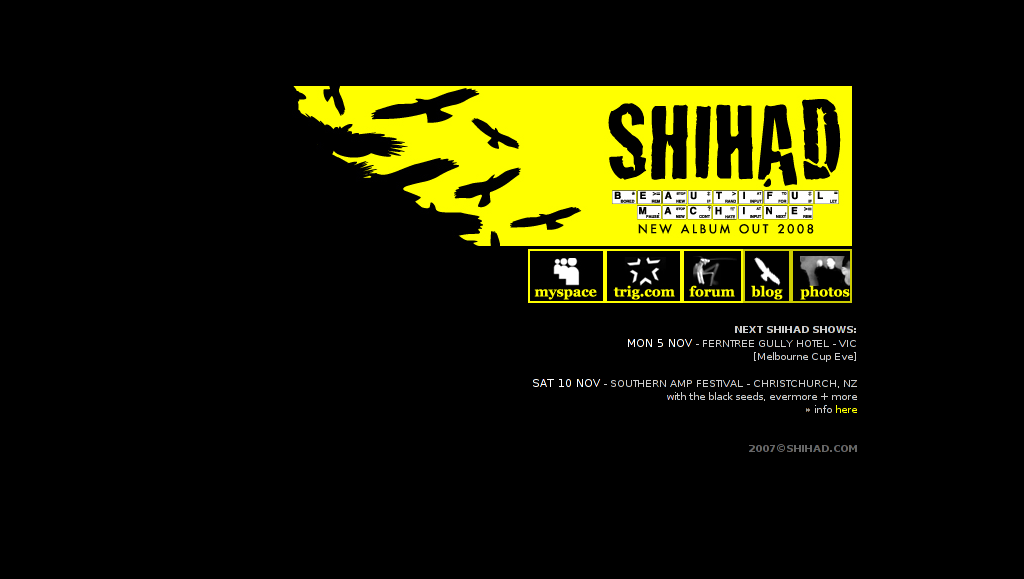 Shihad.com front page 20070809.png