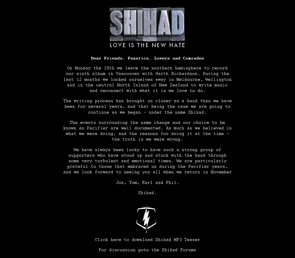 Shihad.com front page 20040926.png